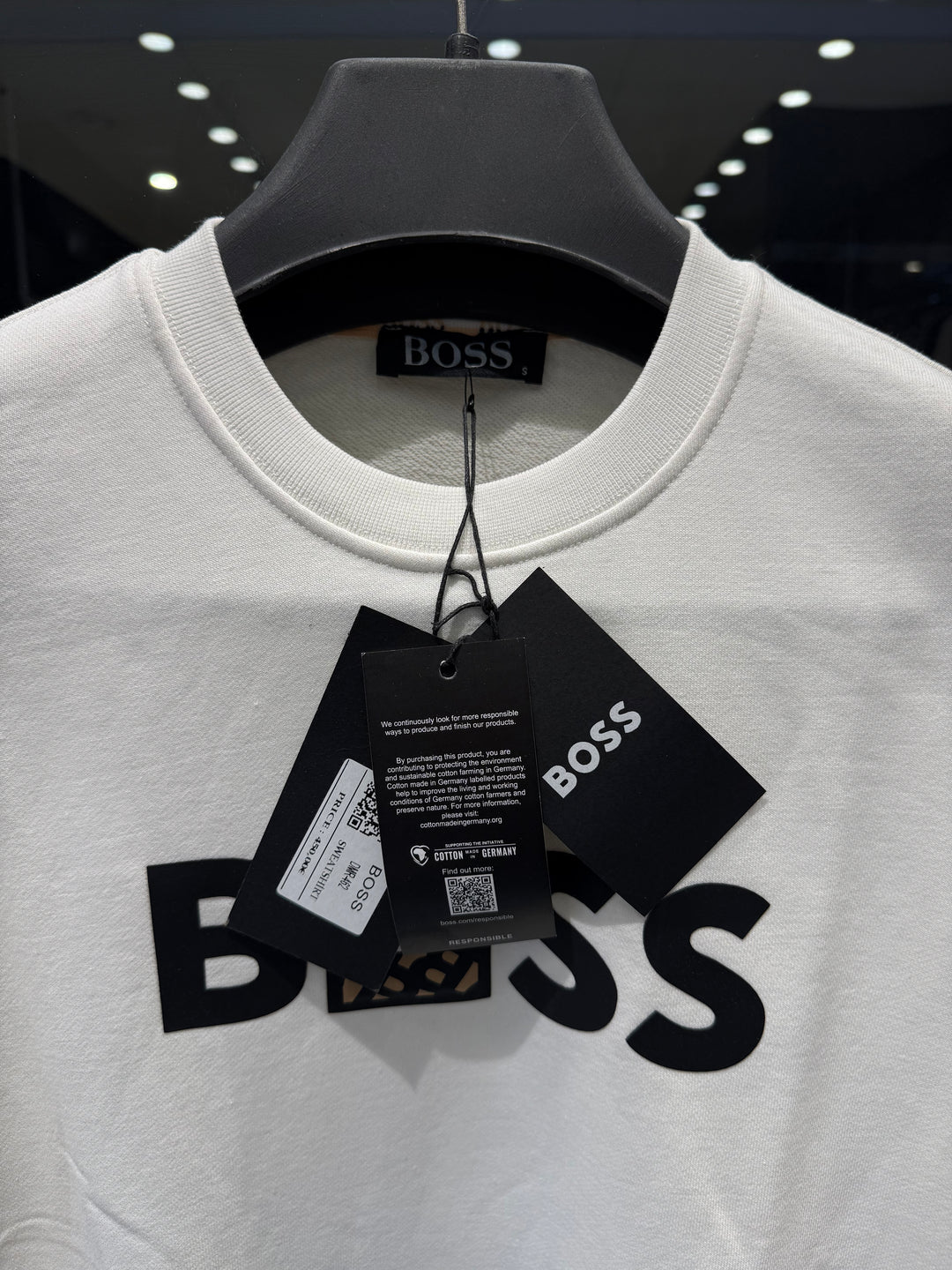 BOSS-inspired Minimalist White Sweatshirt