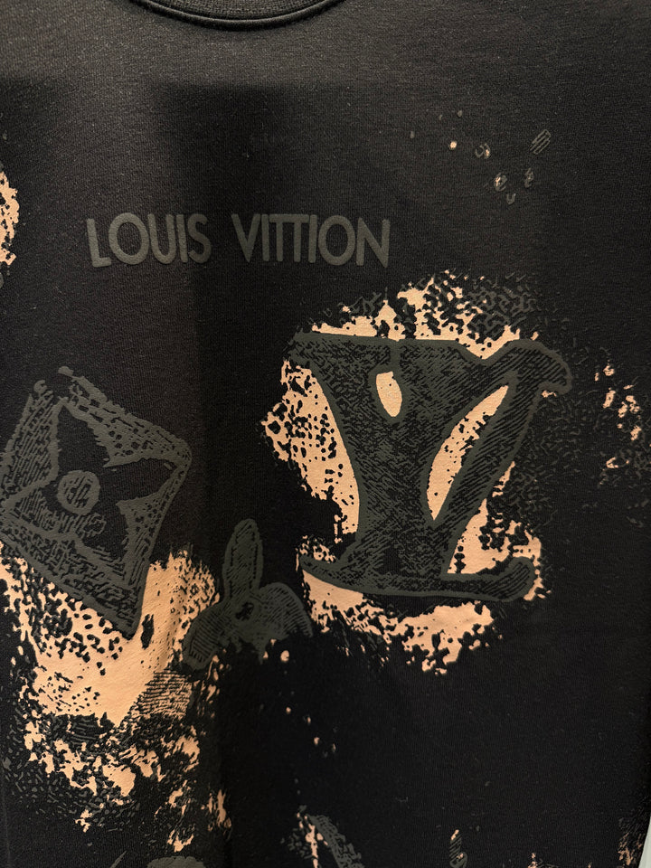 LV-inspired Artistic Black Sweatshirt