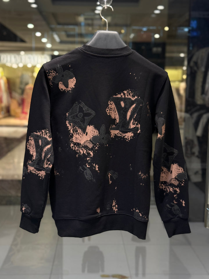 LV-inspired Artistic Black Sweatshirt