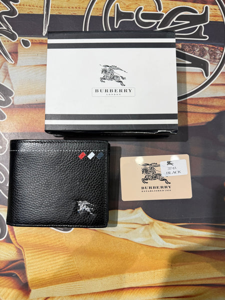 Premium Burberry London Signature Knight Embossed Leather Bi-Fold Wallet