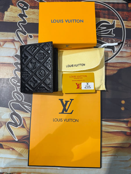 Premium Louis Vuitton Diamond Quilt Monogram Embossed Leather Wallet