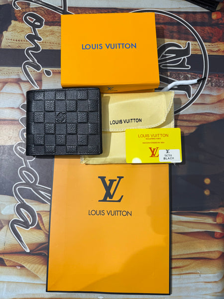 Premium Louis Vuitton Damier Graphite Embossed Leather Bi-Fold Wallet