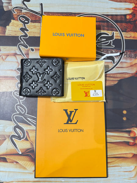 Product Title Premium Louis Vuitton Monogram Flower Embossed Leather Bi-Fold Wallet