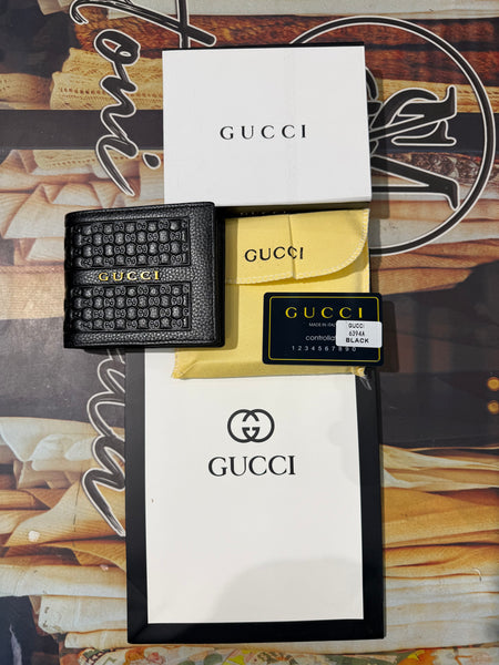 Premium Gucci-Inspired Logo Web Stripe Bi-Fold Leather Wallet