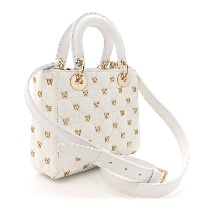 Dior-Inspired Lady Dior Butterfly Studded Quilted Handbag