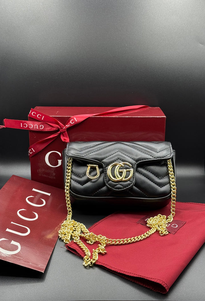 Premium Gucci-Inspired Marmont Chevron Quilted Flap Bag