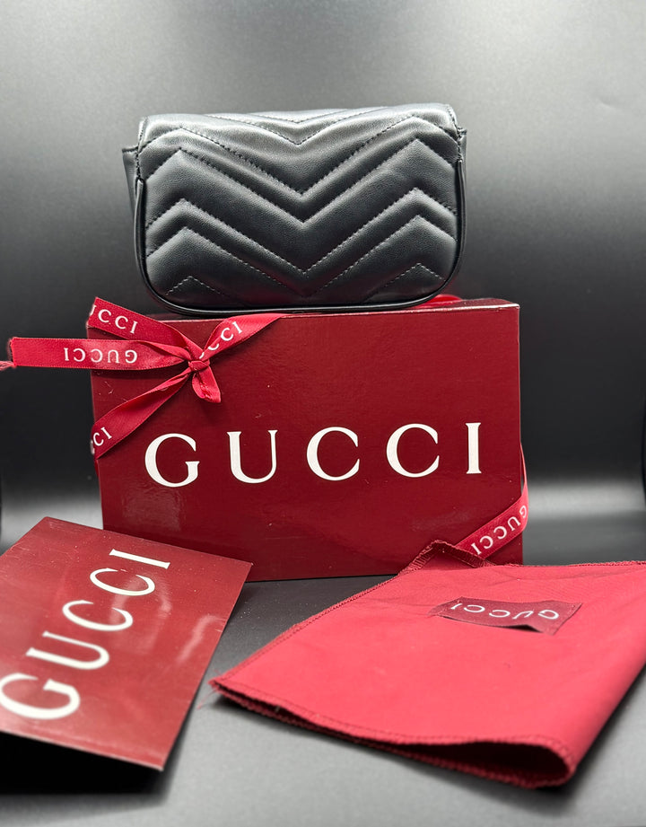 Premium Gucci-Inspired Marmont Chevron Quilted Flap Bag