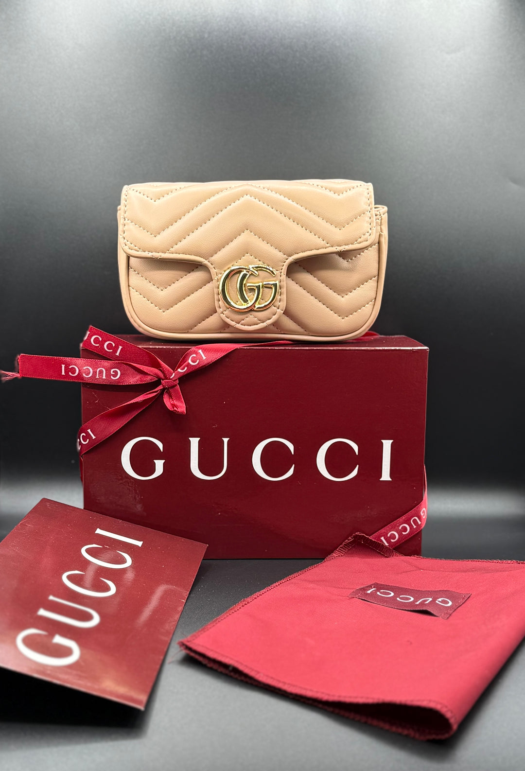 Premium Gucci-Inspired Marmont Chevron Quilted Flap Bag