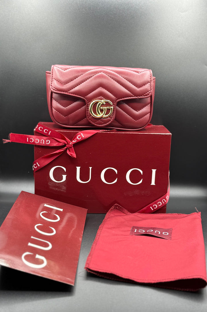 Premium Gucci-Inspired Marmont Chevron Quilted Flap Bag