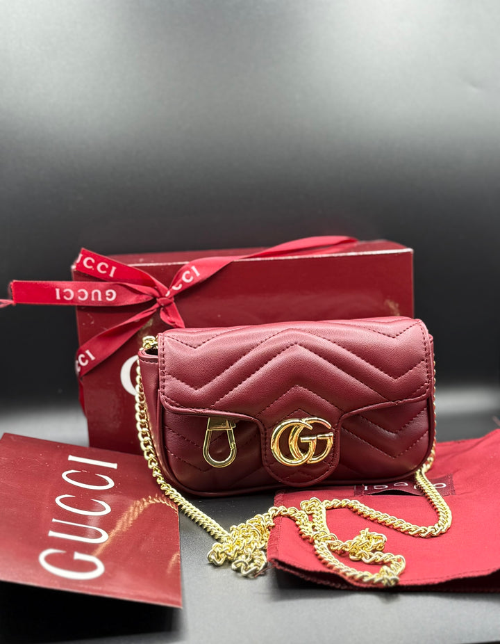 Premium Gucci-Inspired Marmont Chevron Quilted Flap Bag