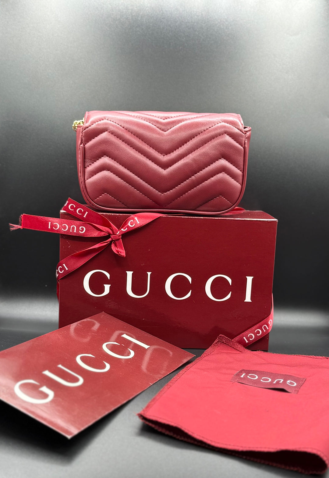 Premium Gucci-Inspired Marmont Chevron Quilted Flap Bag