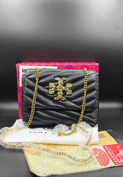Premium Tory Burch-Style Kira Chevron Quilted Flap Bag