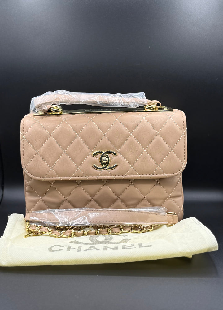 Premium Chanel-Inspired Quilted Top Handle Flap Bag