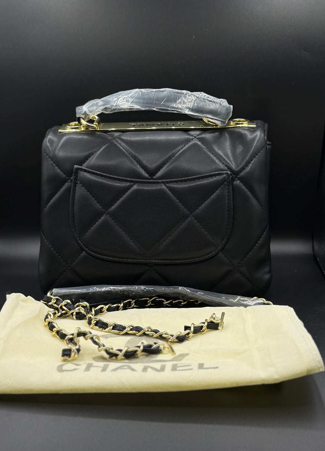 Premium Chanel-Inspired Large Quilted Top Handle Flap Bag
