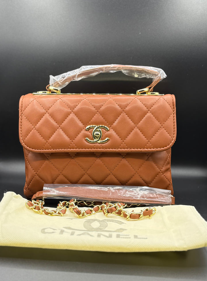 Premium Chanel-Inspired Quilted Top Handle Flap Bag