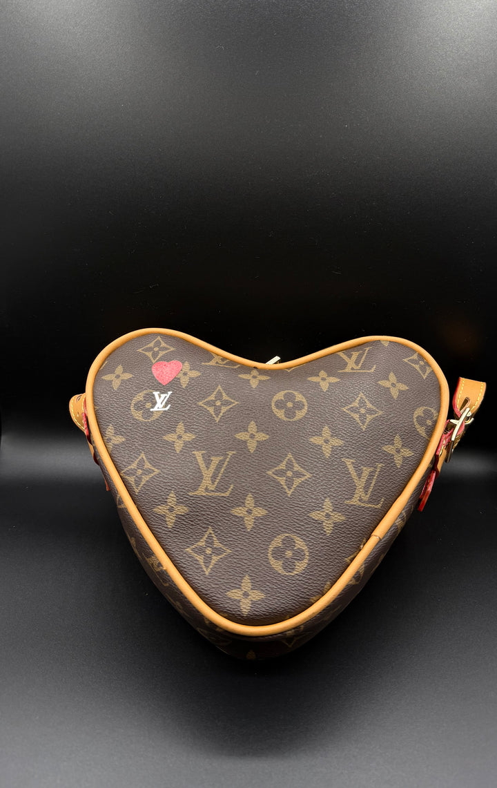 LV-Inspired Monogram Coeur Heart-Shaped Crossbody Bag