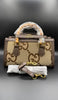 Gucci-Inspired Jumbo GG Monogram Bamboo Handle Tote Bag