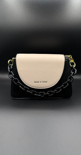 Robo & Tifeni Inspired Two-Tone Minimalist Chain Crossbody Bag