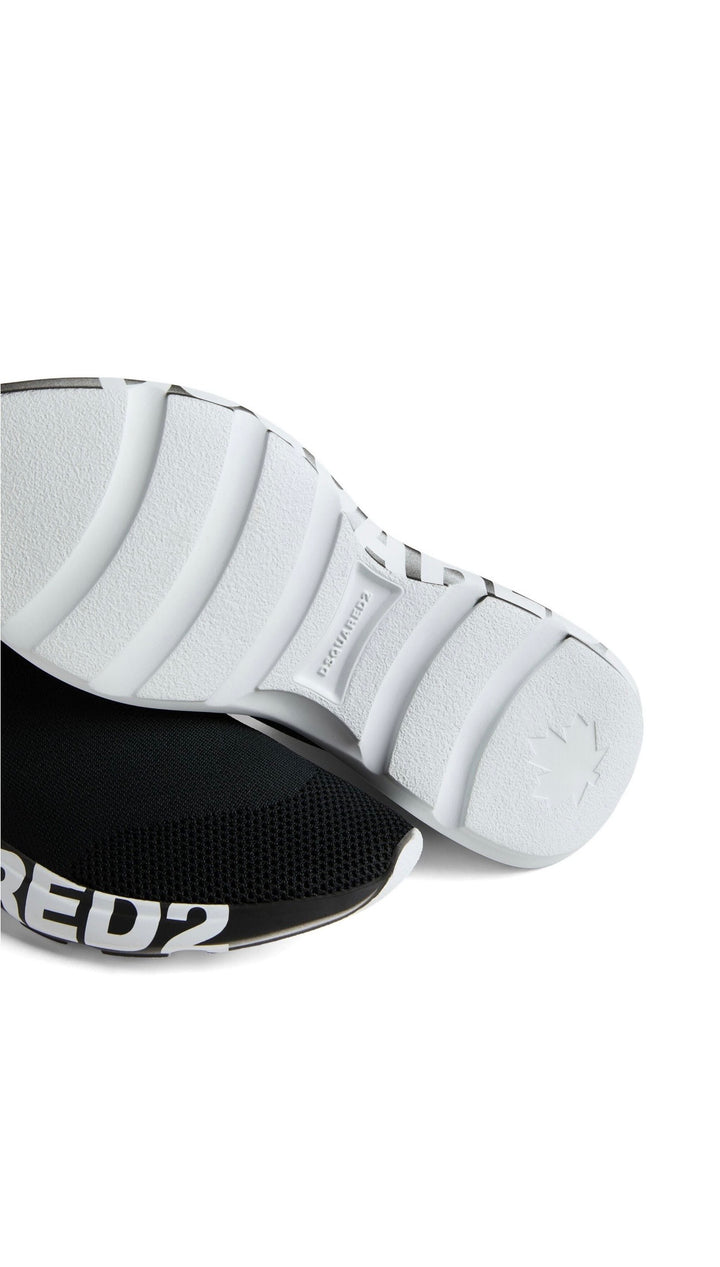 Dsquared2 Knit Sock Sneakers – Black & White