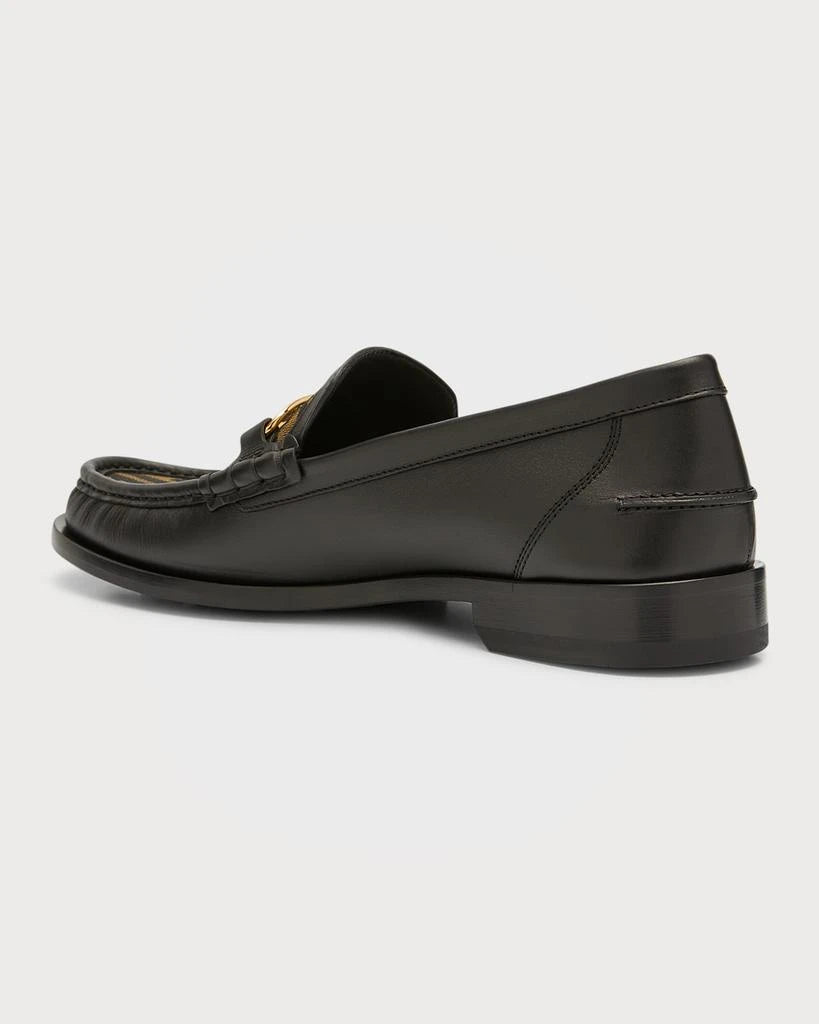 Luxury Monogram Loafers – Black & Brown Leather