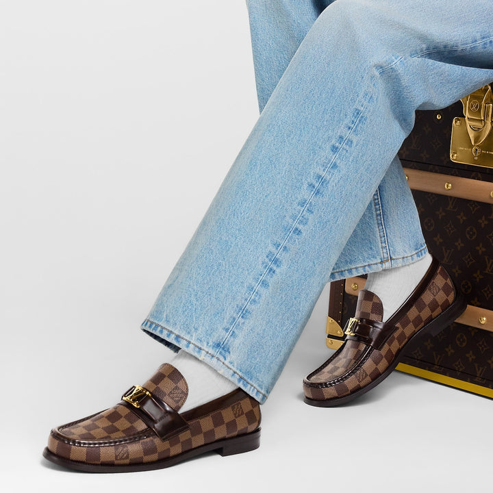 Louis Vuitton Chequered Loafers Brown