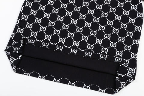 Gucci Monogram Black Polo Shirt with Collar