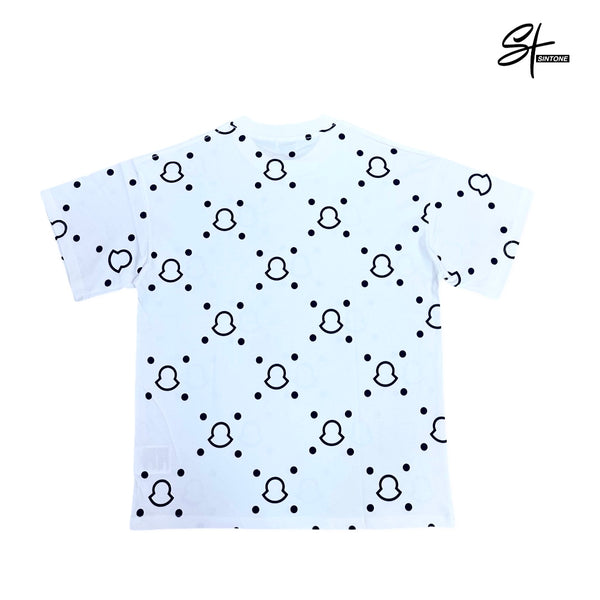 Moncler-Inspired White Printed T-Shirt – Premium Quality by Sintone