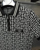 Balmain-Inspired Monogram Knit Polo Shirt Black - Premium Quality