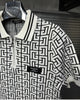 Balmain-Inspired Monogram Knit Polo Shirt White - Premium Quality