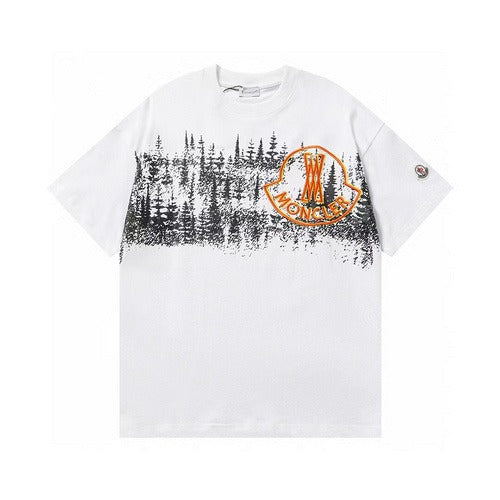 Moncler-Inspired White Graphic Logo T-Shirt – Luxury Designer Streetwear | Sintone