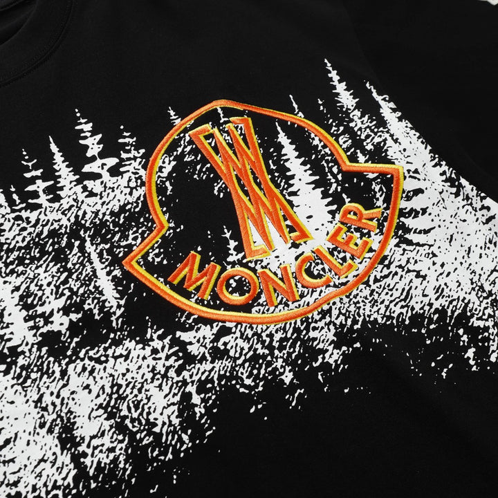 Moncler-Inspired Black Graphic Logo T-Shirt – Luxury Designer Streetwear | Sintone
