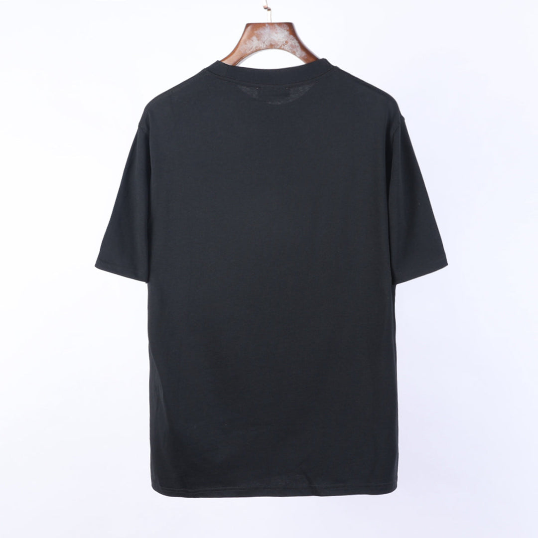 LV-Inspired Black Embossed Logo T-Shirt – Premium Cotton Streetwear by Sintone