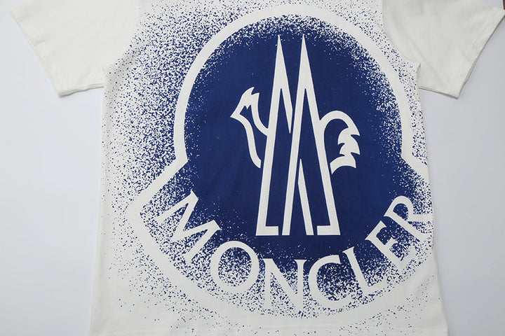 Moncler-Inspired White Oversized Logo T-Shirt – Luxury Designer Streetwear | Sintone