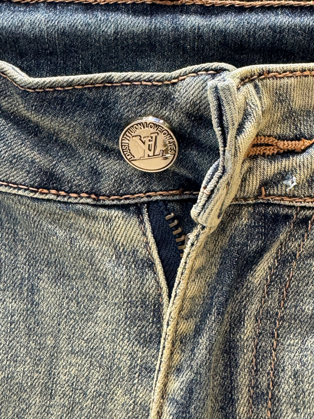Vintage Washed Jeans – Inspired by LV | Streetwear Denim | Sintone