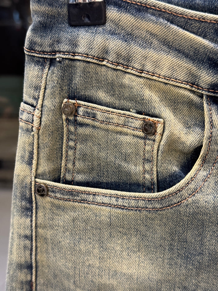 Vintage Washed Jeans – Inspired by LV | Streetwear Denim | Sintone