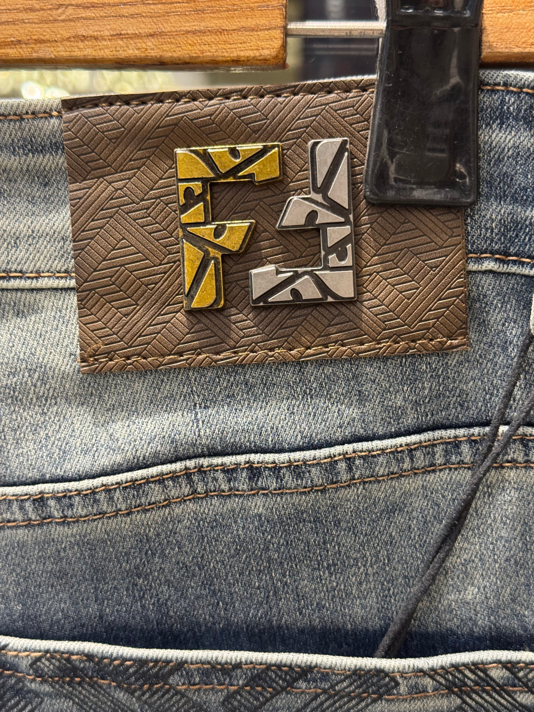 Grey Washed Jeans – Fendi Inspired Monogram Pocket | Designer Denim | Sintone