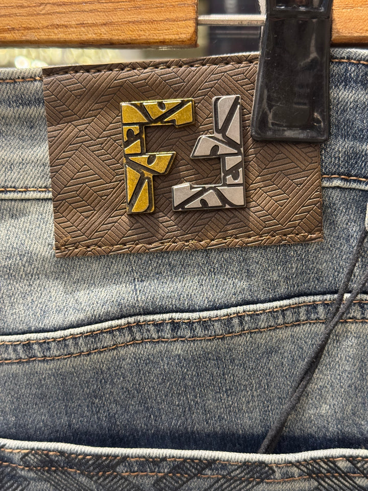Grey Washed Jeans – Fendi Inspired Monogram Pocket | Designer Denim | Sintone
