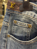 Blue Washed Jeans – LV Inspired Logo Pocket | Luxury Denim | Sintone