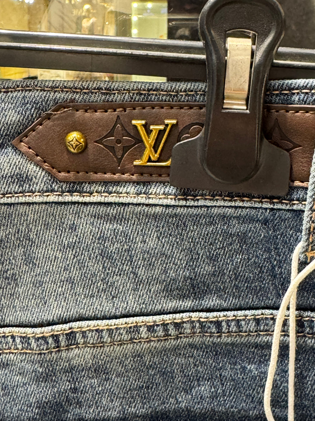 Blue Washed Jeans – LV Inspired Logo Pocket | Luxury Denim | Sintone