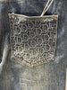 Blue Washed Jeans – Dior Inspired Monogram Pocket | Luxury Denim | Sintone