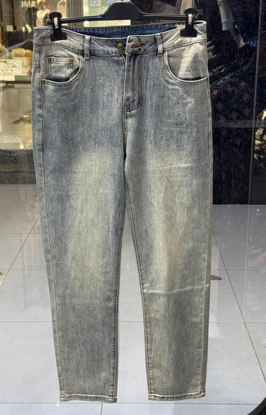 Gucci-Inspired Grey Washed Denim Jeans – Premium Quality Streetwear | Sintone