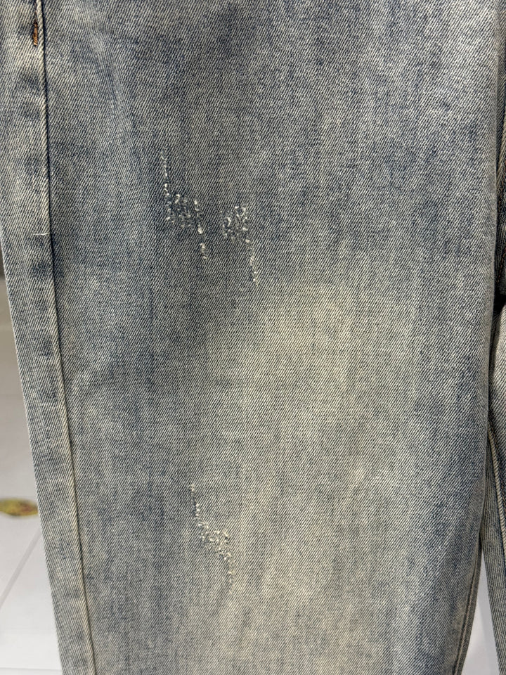 Gucci-Inspired Grey Washed Denim Jeans – Premium Quality Streetwear | Sintone
