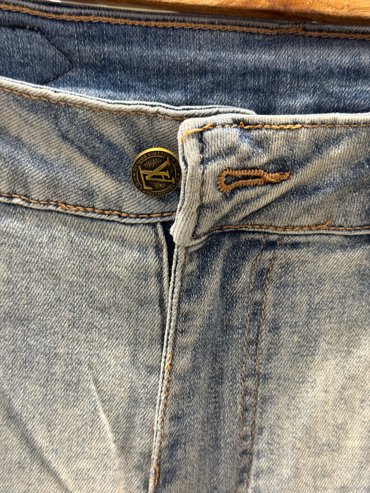 Light Grey Washed Jeans – LV Inspired Logo Pocket | Luxury Denim | Sintone