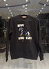 Hermès-Inspired Black Horse Sweatshirt – Blue & Gold Design