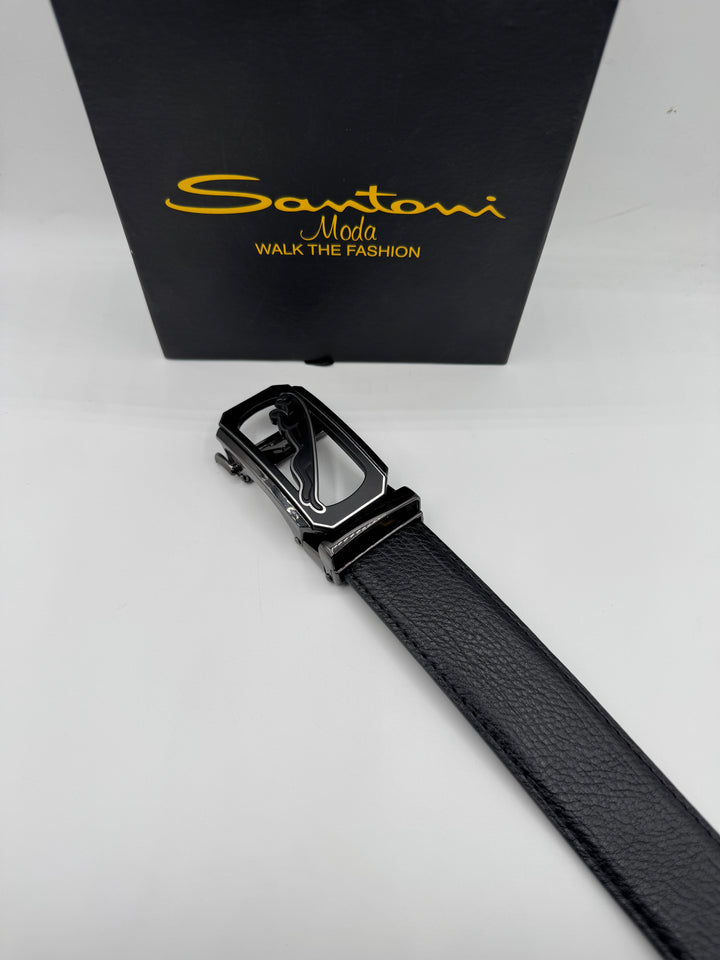 Jaguar Black Leather Belt – Premium Formal Belt for Men