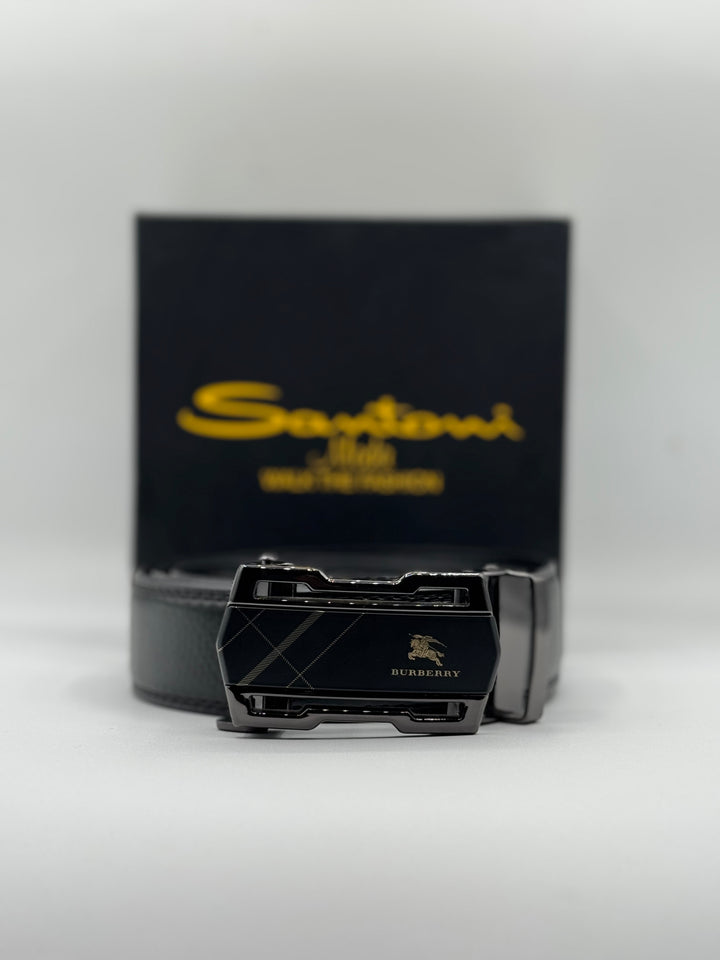 Burberry Black Leather Belt – Luxury Formal Belt for Men