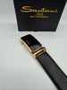 D&G Black Leather Belt – Gold Buckle Luxury Belt for Men