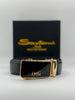 D&G Black Leather Belt – Gold Buckle Luxury Belt for Men