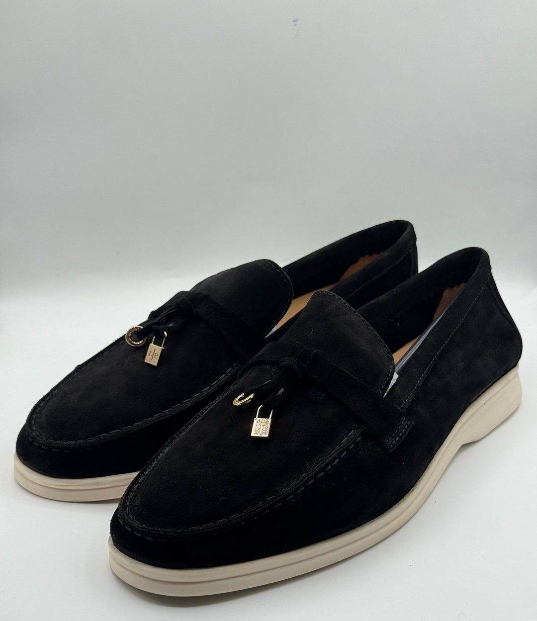 Loro Piana Black Suede Loafers