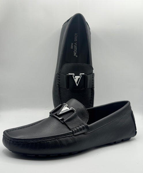 Louis Vuitton Black Leather Moccasins